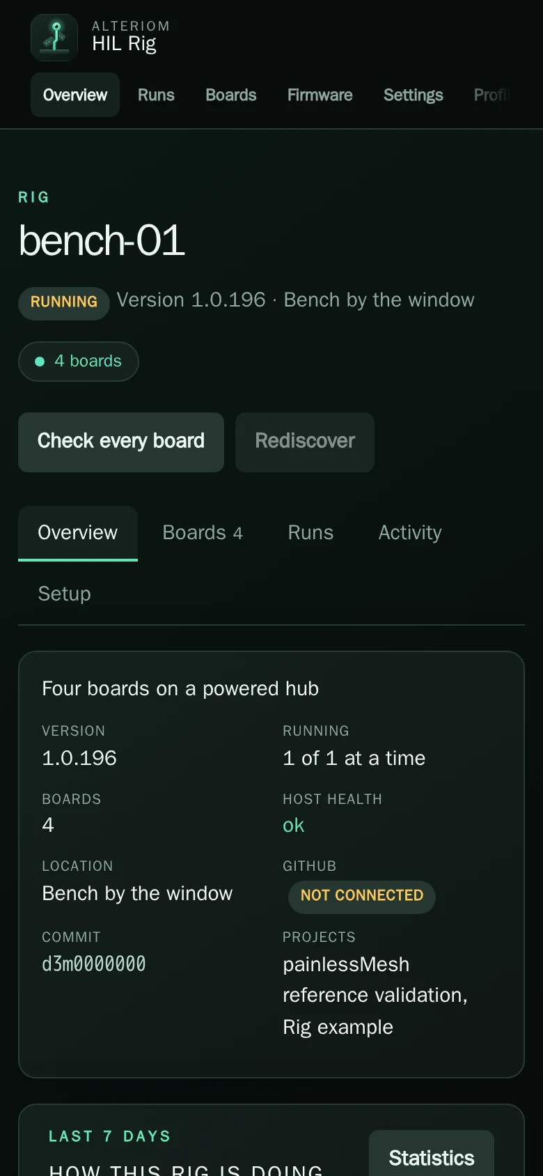 The Overview page on a phone